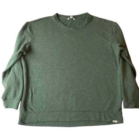 Orvis Women Sweatshirt size L Long Sleeve Crew Neck Fleece Liner Dark Green - Picture 1 of 8